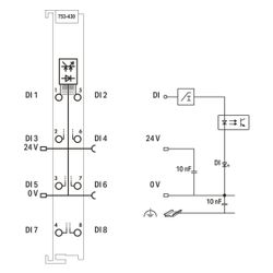Wago Digitaleingangsmodul 753-430, 8 Kanäle, 24V DC, 3ms, Polycarbonat/Polyamid 6.6, lich... WAGO-753-430 4045454394431 (Abb. 1)