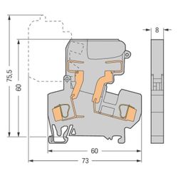 Wago 2-Leiter-Sicherungsklemme 281 281-611, 800V 10A 4mm2, Polyamid, Grau... WAGO-281-611 4045454614591 (Abb. 1)