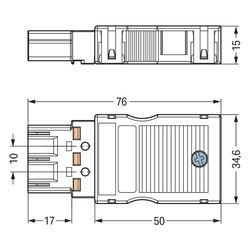 Wago Installationssteckverbinder WINSTA MIDI 770-113 Stecker, 3-polig, 25A, 250V, mit Zug... WAGO-770-113 4044918254083 (Abb. 1)