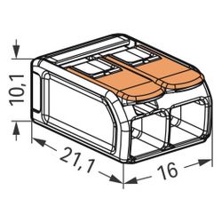 Wago Verbindungsklemme 221 221-612, 0,5-6mm2, Polycarbonat, Transparent/Orange... WAGO-221-612 4055143704168 (Abb. 1)