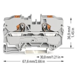 Wago 2-Leiter-Durchgangsklemme TOPJOB S 2210-1201, 10mm2, Federzuganschluss, Grau... WAGO-2210-1201 4055143735698 (Abb. 1)