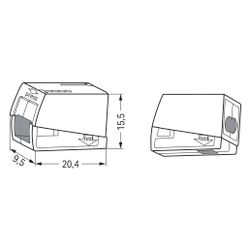 Wago Leuchtenklemme 224 224-112, 400V 24A, weiß, 224-112... WAGO-224-112 4044918583596 (Abb. 1)