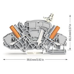 Wago 2-Leiter-Trenn-und Messklemme 2007-8811, 500V 30A 8mm, Polyamid, grau... WAGO-2007-8811 4055143074797 (Abb. 1)