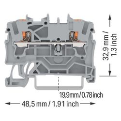 Wago 2-Leiter-Durchgangsklemme 2202 2202-1201, 2,5mm2, Polyamid, grau... WAGO-2202-1201 4055143848497 (Abb. 1)