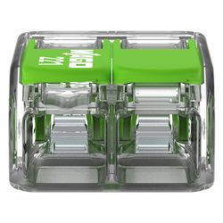 Wago Verbindungsklemme 221 221-422, 2-Leiter 4mm2, Polycarbonat, Transparent/Grün... WAGO-221-422 4066966345384 (Abb. 1)