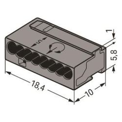 Wago MICRO-Verbindungsdosenklemme 243 243-208, 8-Leiter 0,6-0,8mm, Dunkelgrau... WAGO-243-208 4044918502634 (Abb. 1)