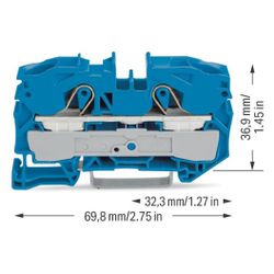 Wago 2-Leiter-Durchgangsklemme TOPJOB S 2016-1204, 16mm2, 800V, 76A, Blau... WAGO-2016-1204 4017332076647 (Abb. 1)