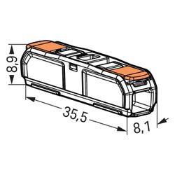 Wago Durchgangsverbinder 221 221-2401, 0,2-4mm2, 450V, 32A, Transparent/Orange... WAGO-221-2401 4066966120271 (Abb. 1)