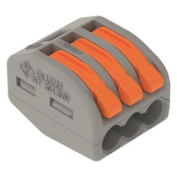 Wago Verbindungsklemme 222 222-413, 3-Leiter, 0,08-4mm2, 400V, 32A, Grau... WAGO-222-413 4017332955676 (Abb. 1)
