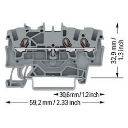 Wago 3-Leiter-Durchgangsklemme TOPJOB S 2001-1301, 1,5mm2, 800V, 18A, Grau... WAGO-2001-1301 4017332998628 (Abb. 1)