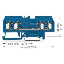 Wago 4-Leiter-Durchgangsklemme 280, 0,08-2,5 mm2, 800V, 20A, Blau, 280-834... WAGO-280-834 4044918311427 (Abb. 1)