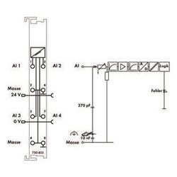 Wago Analogeingangsmodul 750-455, 4-Kanal, 12 Bit, 12x100x69,8mm, Polycarbonat/Polyamid 6... WAGO-750-455 4045454439606 (Abb. 1)