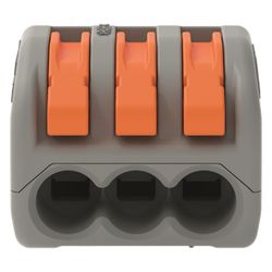 Wago Verbindungsklemme 222 222-413, 3-Leiter, 0,08-4mm2, 400V, 32A, Grau... WAGO-222-413 4017332955676 (Abb. 1)