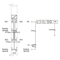 Wago Analogausgangsmodul 750-559, 4 Kanäle, 0-10V, 12 Bit, Polycarbonat/Polyamid 6.6, lic... WAGO-750-559 4045454490447 (Abb. 1)