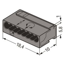 Wago MICRO-Verbindungsdosenklemme 243 243-208, 8-Leiter 0,6-0,8mm, Dunkelgrau... WAGO-243-208 4044918502634 (Abb. 1)