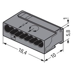 Wago MICRO-Verbindungsdosenklemme 243 243-208, 8-Leiter 0,6-0,8mm, Dunkelgrau... WAGO-243-208 4044918502634 (Abb. 1)