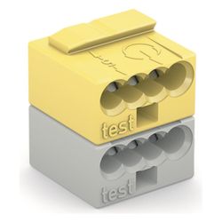 Wago 4-Leiter-Buchsenklemme 243 243-212, 0,6-0,8mm, Polyamid, Lichtgrau/Gelb... WAGO-243-212 4044918441407 (Abb. 1)