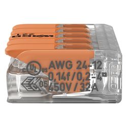 Wago COMPACT-Verbindungsklemme 221 221-415, 0,14-4mm2, Polycarbonat, Transparent/Orange, ... WAGO-221-415 4055143234658 (Abb. 1)