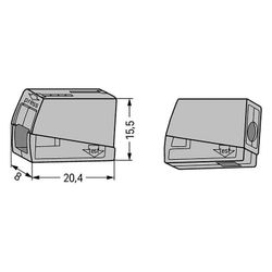 Wago Leuchtenklemme 224, 1,0-2,5 mm2, Grau, 224-101... WAGO-224-101 4044918583817 (Abb. 1)