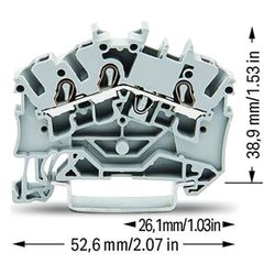 Wago 4-Leiter-Durchgangsklemme TOPJOB S 2002-1401, 2,5mm2, 800V, 24A, Grau... WAGO-2002-1401 4017332999281 (Abb. 1)