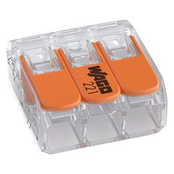 Wago Verbindungsklemme 221-413 COMPACT, 0,14-4mm2, Polycarbonat, Transparent/Orange... WAGO-221-413 4050821808442 (Abb. 1)