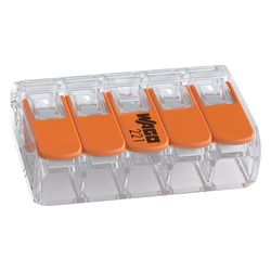 Wago COMPACT-Verbindungsklemme 221 221-415, 0,14-4mm2, Polycarbonat, Transparent/Orange, ... WAGO-221-415 4055143234658 (Abb. 1)