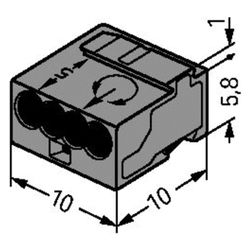 Wago Verbindungsdosenklemme 243 243-804, 4-Leiter 0,6-0,8mm, Rot... WAGO-243-804 4044918441025 (Abb. 1)