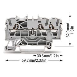 Wago Durchgangsklemme TOPJOB S 2002-1301, 2,5mm2, 800V, 24A, Federzuganschluss, Grau... WAGO-2002-1301 4017332999229 (Abb. 1)