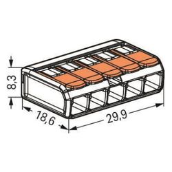 Wago COMPACT-Verbindungsklemme 221 221-415, 0,14-4mm2, Polycarbonat, Transparent/Orange, ... WAGO-221-415 4055143234658 (Abb. 1)