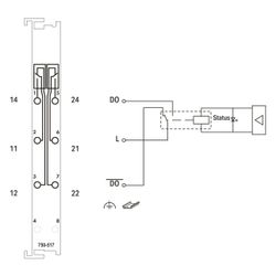 Wago 2-Kanal-Relaisausgang 750 750-517, AC 250 V 1A, Polycarbonat/Polyamid 6.6, lichtgrau... WAGO-750-517 4045454393519 (Abb. 1)