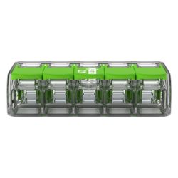 Wago Verbindungsklemme 221 5-Leiter, 0,2-4mm2, Polycarbonat, Transparent, 221-425... WAGO-221-425 4066966345285 (Abb. 1)