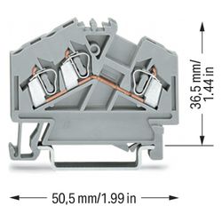 Wago 3-Leiter-Durchgangsklemme 280-641, 2,5mm2, Thermoplast, Grau... WAGO-280-641 4044918325806 (Abb. 1)