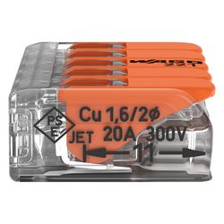 Wago COMPACT-Verbindungsklemme 221 221-415, 0,14-4mm2, Polycarbonat, Transparent/Orange, ... WAGO-221-415 4055143234658 (Abb. 1)