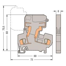 Wago 2-Leiter-Sicherungsklemme 281 281-611, 800V 10A 4mm2, Polyamid, Grau... WAGO-281-611 4045454614591 (Abb. 1)