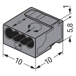 Wago Verbindungsdosenklemme 243 243-204, 4-Leiter 0,6-0,8mm, Dunkelgrau... WAGO-243-204 4044918440585 (Abb. 1)