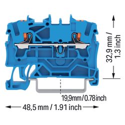 Wago 2-Leiter-Durchgangsklemme TOPJOB S 2202-1204, 2,5mm2, Blau... WAGO-2202-1204 4055143848534 (Abb. 1)