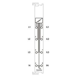 Wago 3-Phasen-Leistungsmessmodul 750-494, 480V 1A, Polycarbonat/Polyamid 6.6, lichtgrau... WAGO-750-494 4050821548232 (Abb. 1)