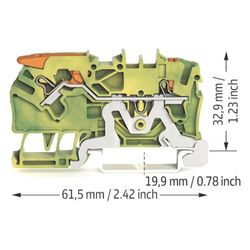 Wago 2-Leiter-Schutzleiterklemme TOPJOB S 2102-5207, 0,25-4mm2, Grün/Gelb... WAGO-2102-5207 4055143741903 (Abb. 1)