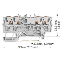 Wago Durchgangsklemme 2202 2202-1401, 2,5mm2, Polyamid, Grau... WAGO-2202-1401 4055143713870 (Abb. 1)