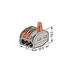 Wago Verbindungsklemme 222 222-413, 3-Leiter, 0,08-4mm2, 400V, 32A, Grau... WAGO-222-413 4017332955676 (Abb. 1)