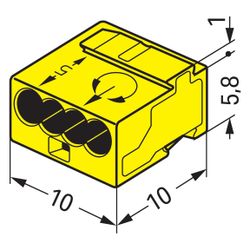 Wago Verbindungsdosenklemme 243 243-504, 0,6-0,8mm, 100V, 6A, Gelb... WAGO-243-504 4044918440813 (Abb. 1)