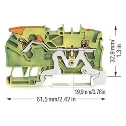 Wago 2-Leiter-Schutzleiterklemme TOPJOB S 2102-5207, 0,25-4mm2, Grün/Gelb... WAGO-2102-5207 4055143741903 (Abb. 1)