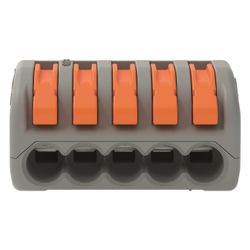 Wago Verbindungsklemme 222-415, 5-Leiter, 0,08-4mm2, 400V, 32A, Grau... WAGO-222-415 4044918464956 (Abb. 1)