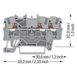 Wago 3-Leiter-Durchgangsklemme TOPJOB S 2202-1301, 2,5mm2, grau... WAGO-2202-1301 4055143848503 (Abb. 1)
