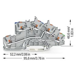Wago Installationsetagenklemme 2203 2203-7646, 400V 31A, Polyamid, Grau... WAGO-2203-7646 4066966121957 (Abb. 1)