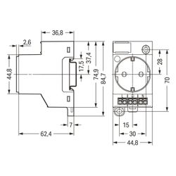 Wago Schaltschrank-Steckdose 709-581, 250V 16A, Polyamid, Lichtgrau... WAGO-709-581 4055143721295 (Abb. 1)