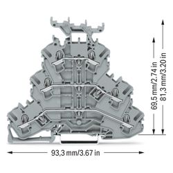 Wago Dreistockklemme TOPJOB S 2002-3231, 500V 24A 5,2mm, Polyamid, grau... WAGO-2002-3231 4044918989756 (Abb. 1)