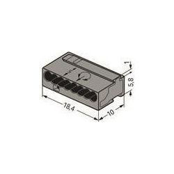 Wago MICRO-Verbindungsdosenklemme 243 243-208, 8-Leiter 0,6-0,8mm, Dunkelgrau... WAGO-243-208 4044918502634 (Abb. 1)