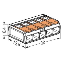 Wago COMPACT-Verbindungsklemme 221 221-415, 0,14-4mm2, Polycarbonat, Transparent/Orange, ... WAGO-221-415 4055143234658 (Abb. 1)