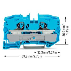 Wago 2-Leiter-Durchgangsklemme TOPJOB S 2016-1204, 16mm2, 800V, 76A, Blau... WAGO-2016-1204 4017332076647 (Abb. 1)